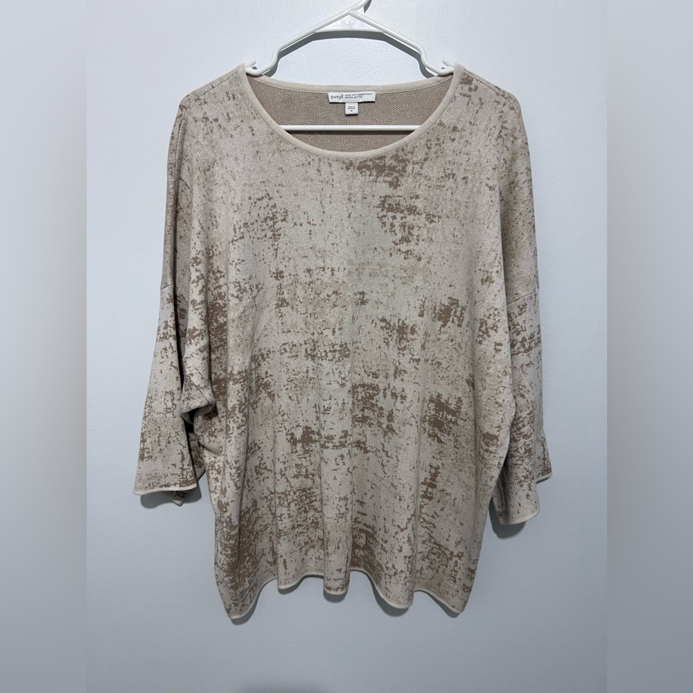 J. Jill PureJill Organic Cotton Neutral Top Size Medium